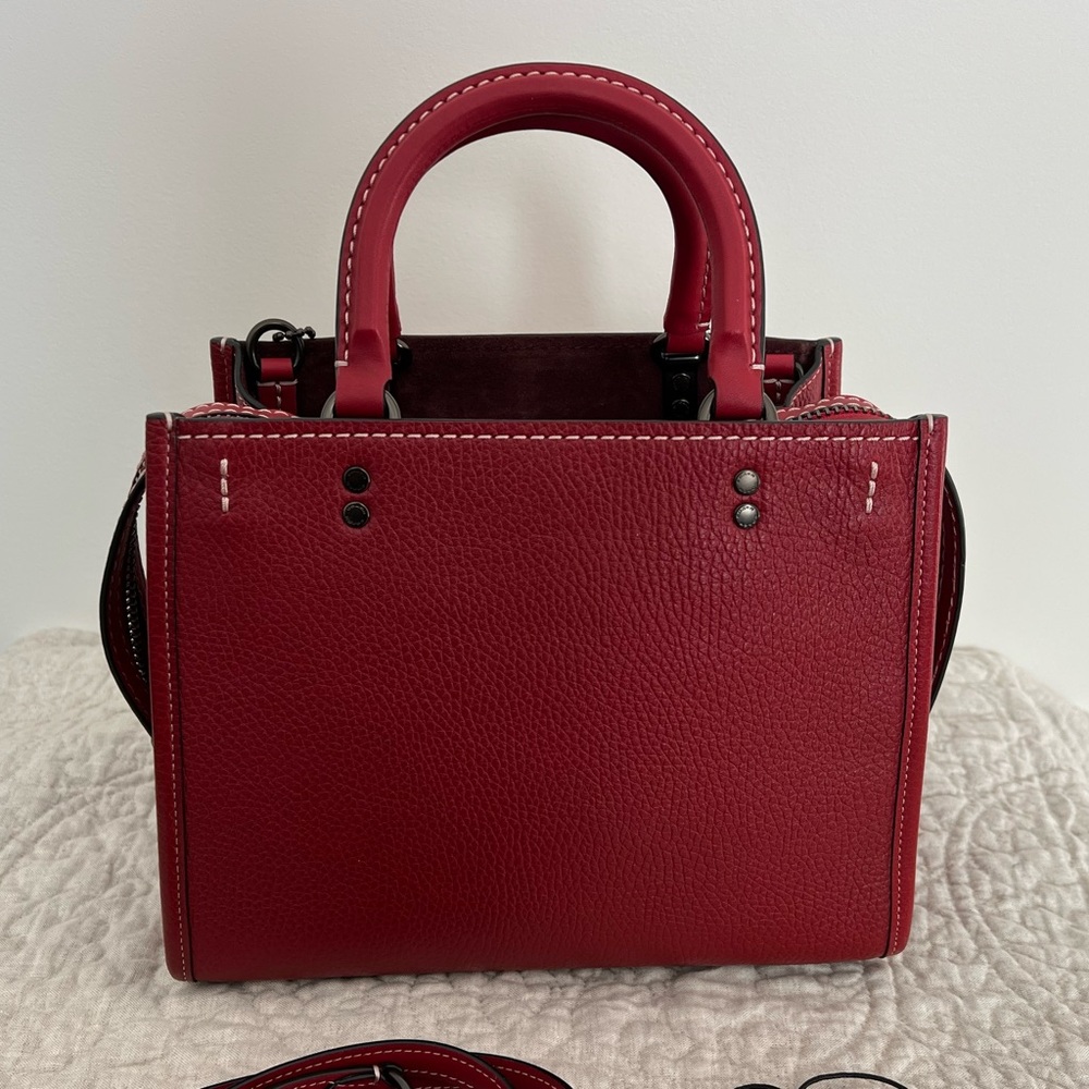 Coach Red Satchel with Playful Cartoon Patches - Picture 5 of 9